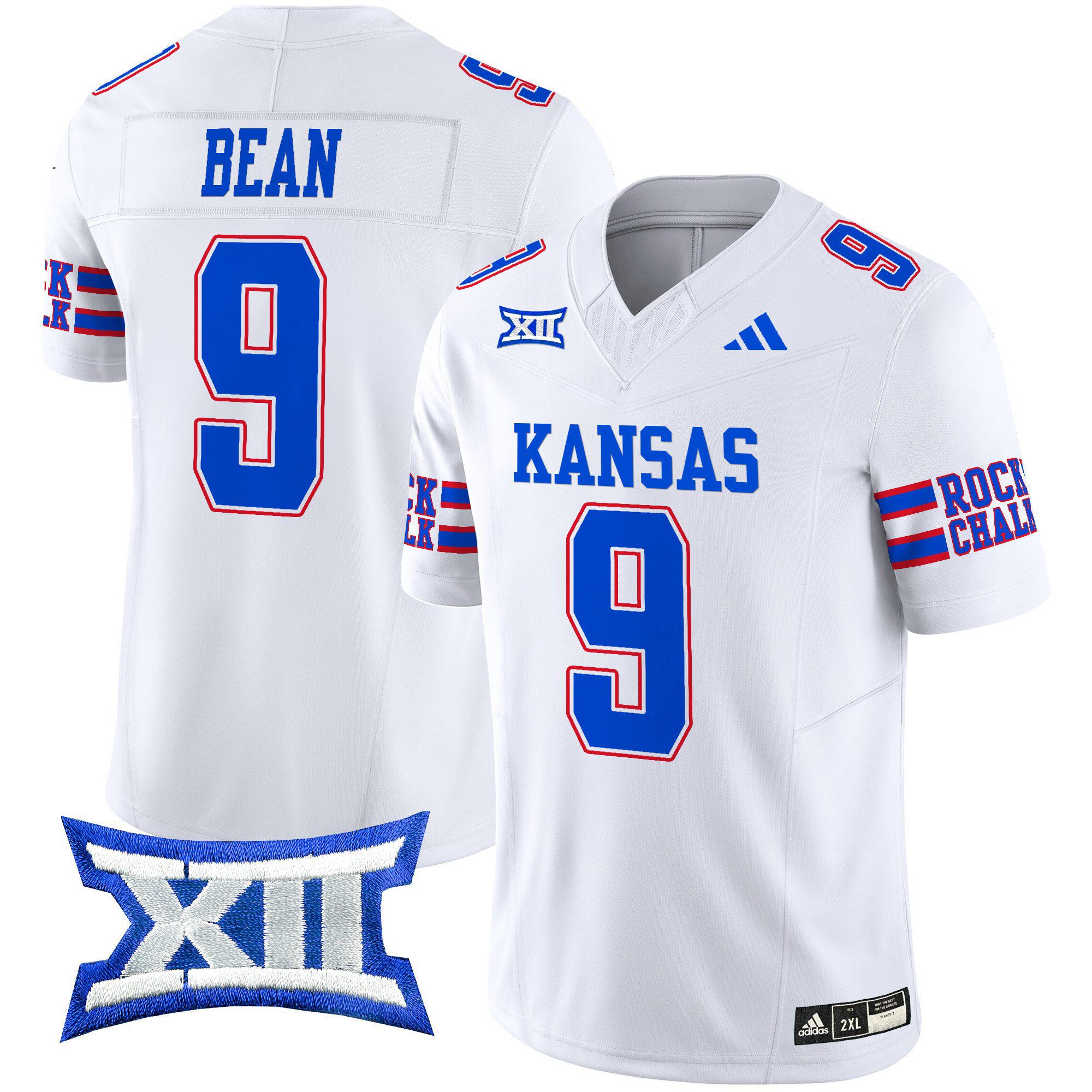 Men Kansas Jayhawks #9 Bean White 2024 Vapor Limited NCAA Jersey